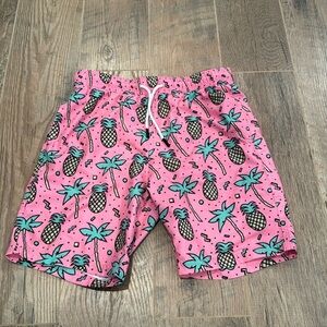 Maamgic Boys Pink Pineapple Print Swim Trunks Size 14/16